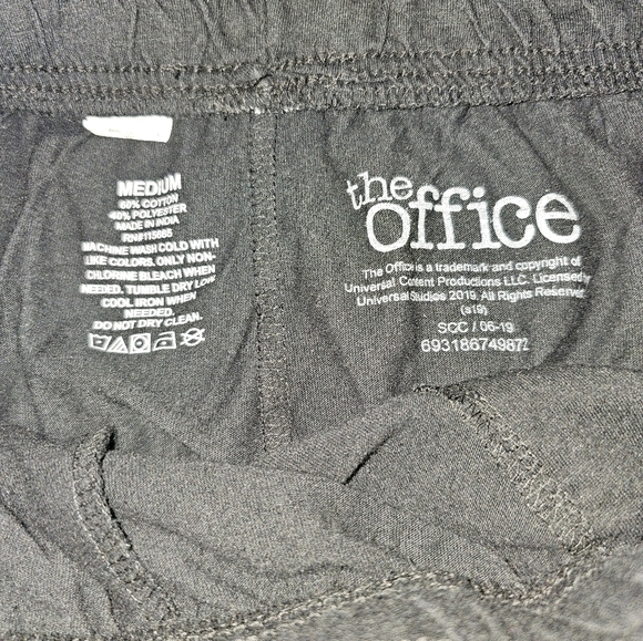 The Office. Men's Dunder Mifflin Black Drawstring Pajama Bottoms. Size M. M - Picture 4 of 5